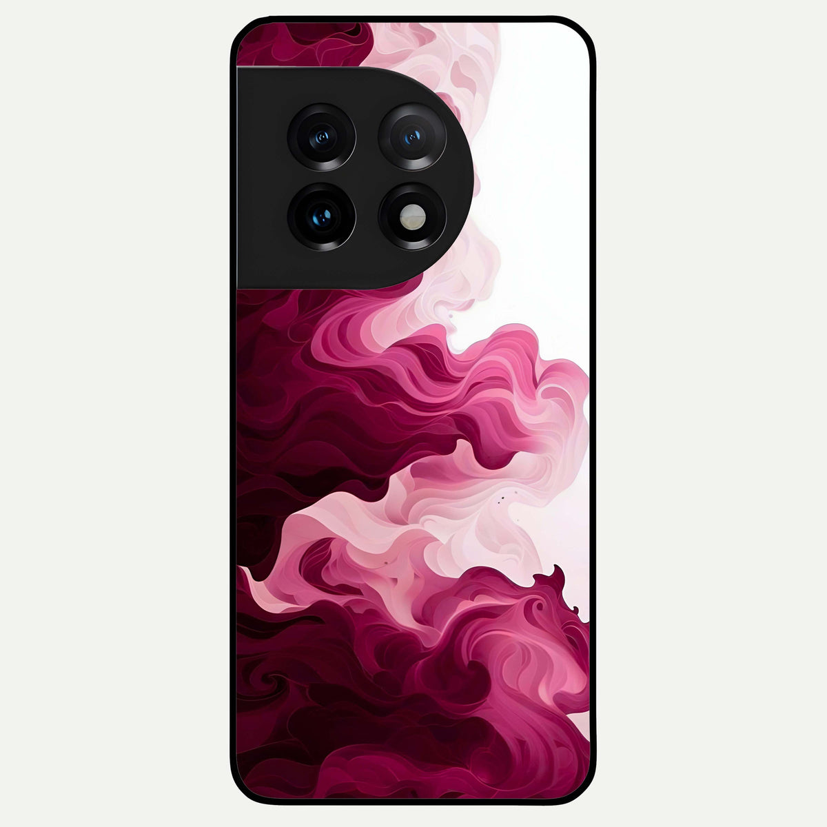  Crimson Wave Flow Glass Case For OnePlus 11 back cover – full design glossy printed glass finish
