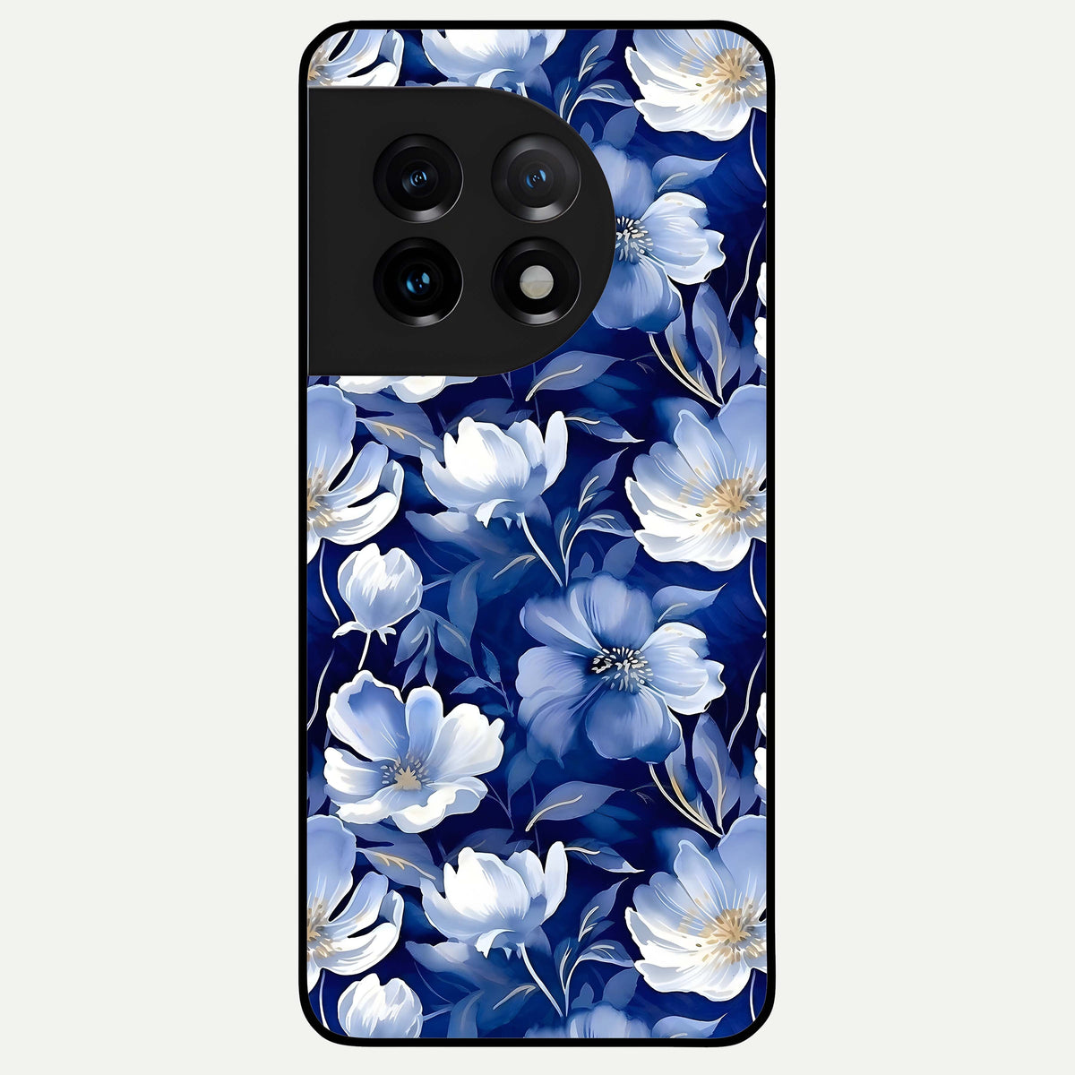  Cute Floral Patterns Glass Case For OnePlus 11 back cover – full design glossy printed glass finish