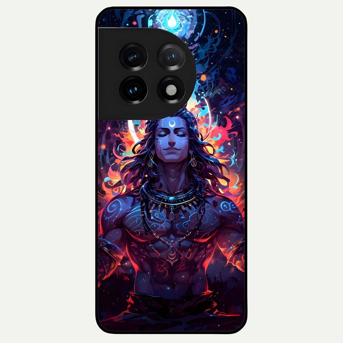  Divine Fire Shiv Glass Case For OnePlus 11 back cover – full design glossy printed glass finish