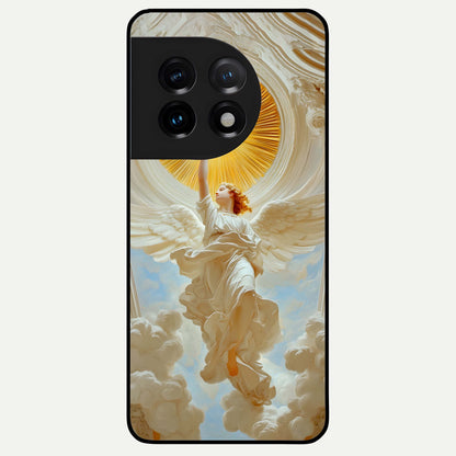  Divine Light Angel Glass Case For OnePlus 11 back cover – full design glossy printed glass finish