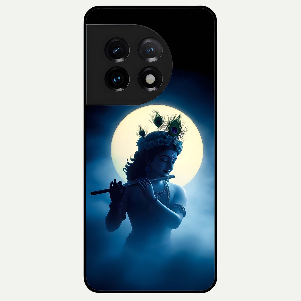  Divine Moon Flute Glass Case For OnePlus 11 back cover – full design glossy printed glass finish