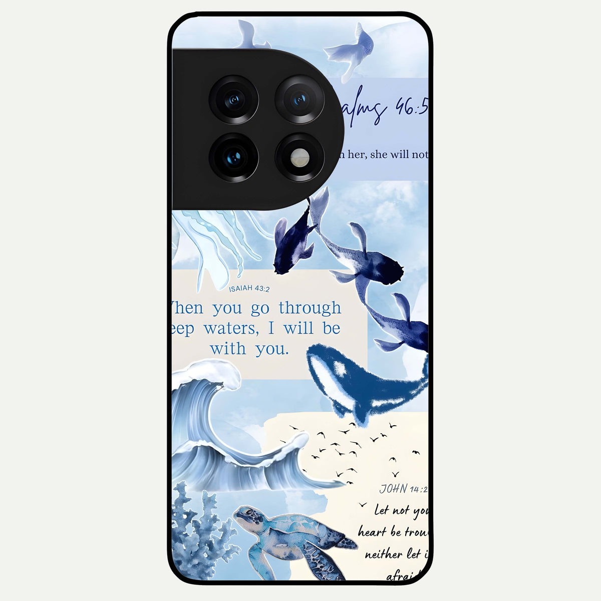  Faithful Ocean Promise Glass Case For OnePlus 11 back cover – full design glossy printed glass finish