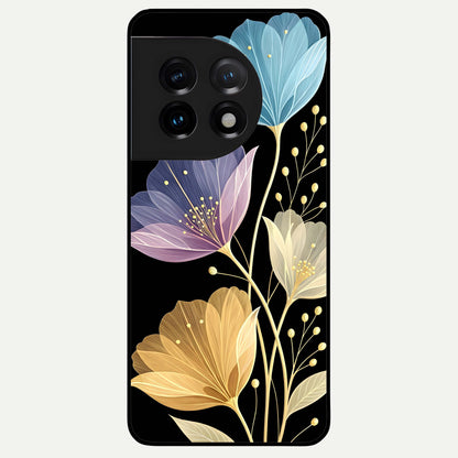 Flower Bloom Glow Glass Case For OnePlus 11 back cover – full design glossy printed glass finish