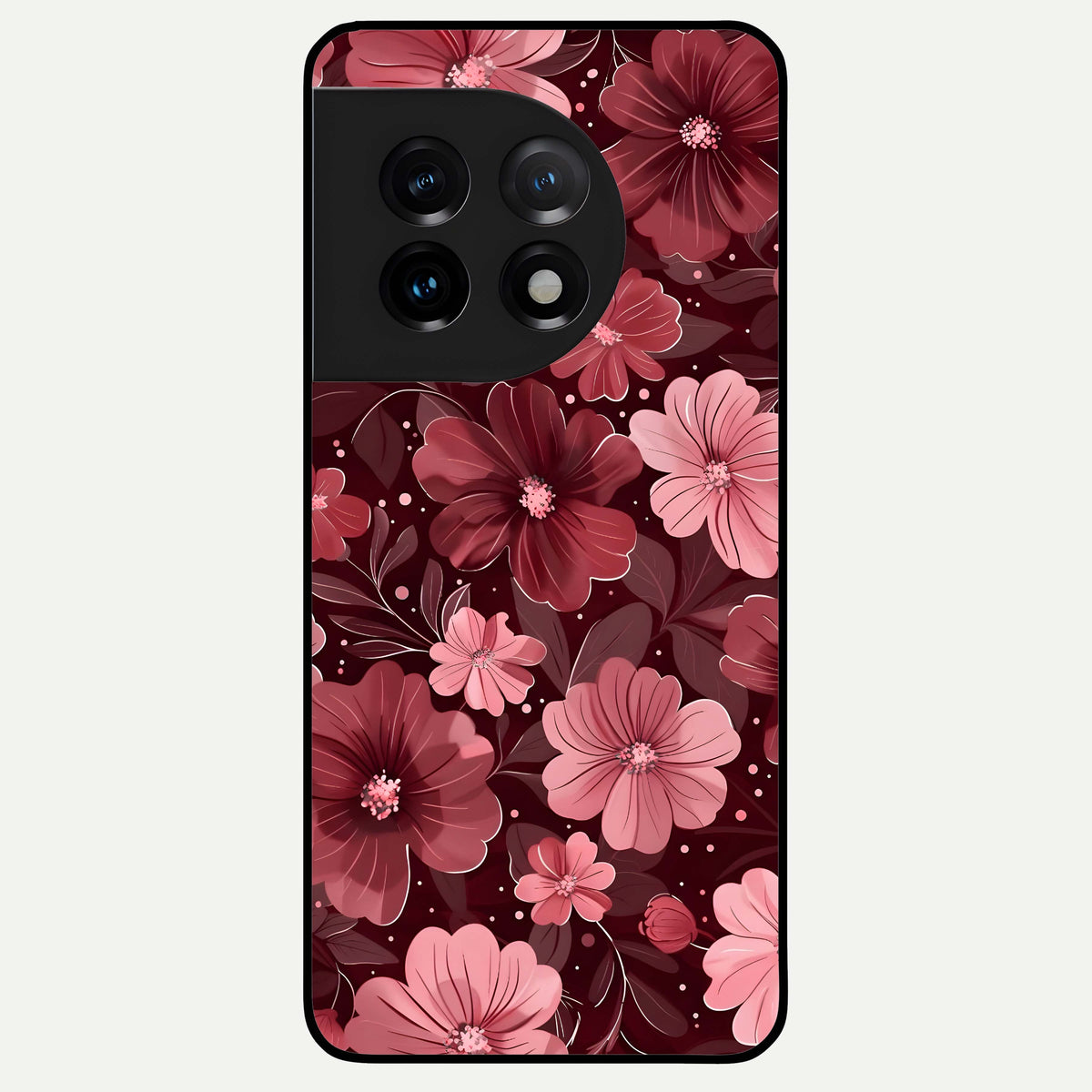  Flower Blush Bloom Glass Case For OnePlus 11 back cover – full design glossy printed glass finish