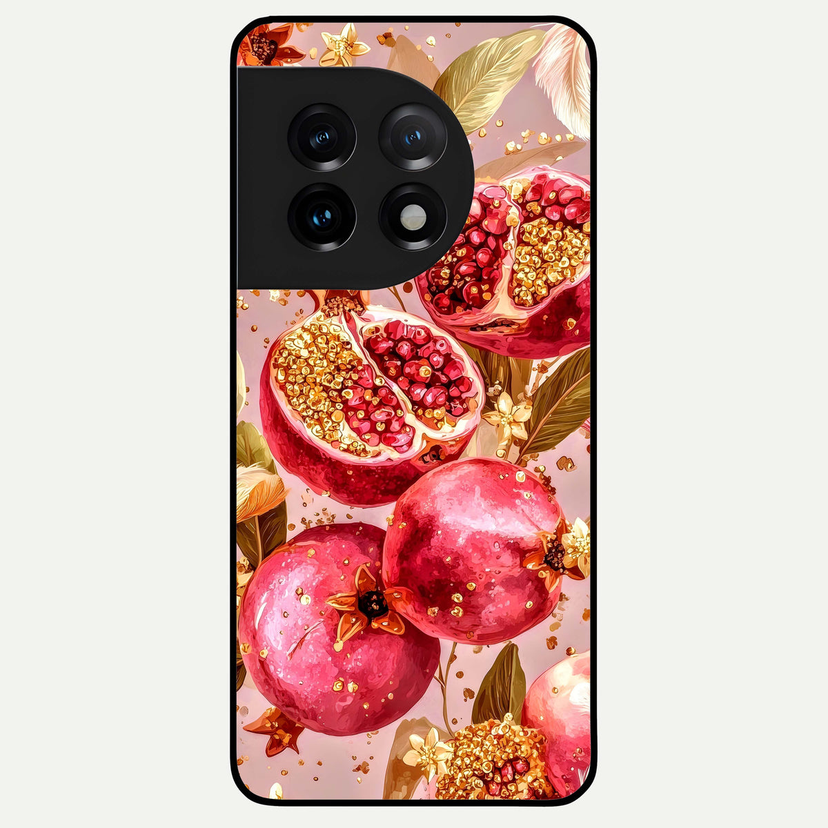  Golden Bloom Glow Glass Case For OnePlus 11 back cover – full design glossy printed glass finish