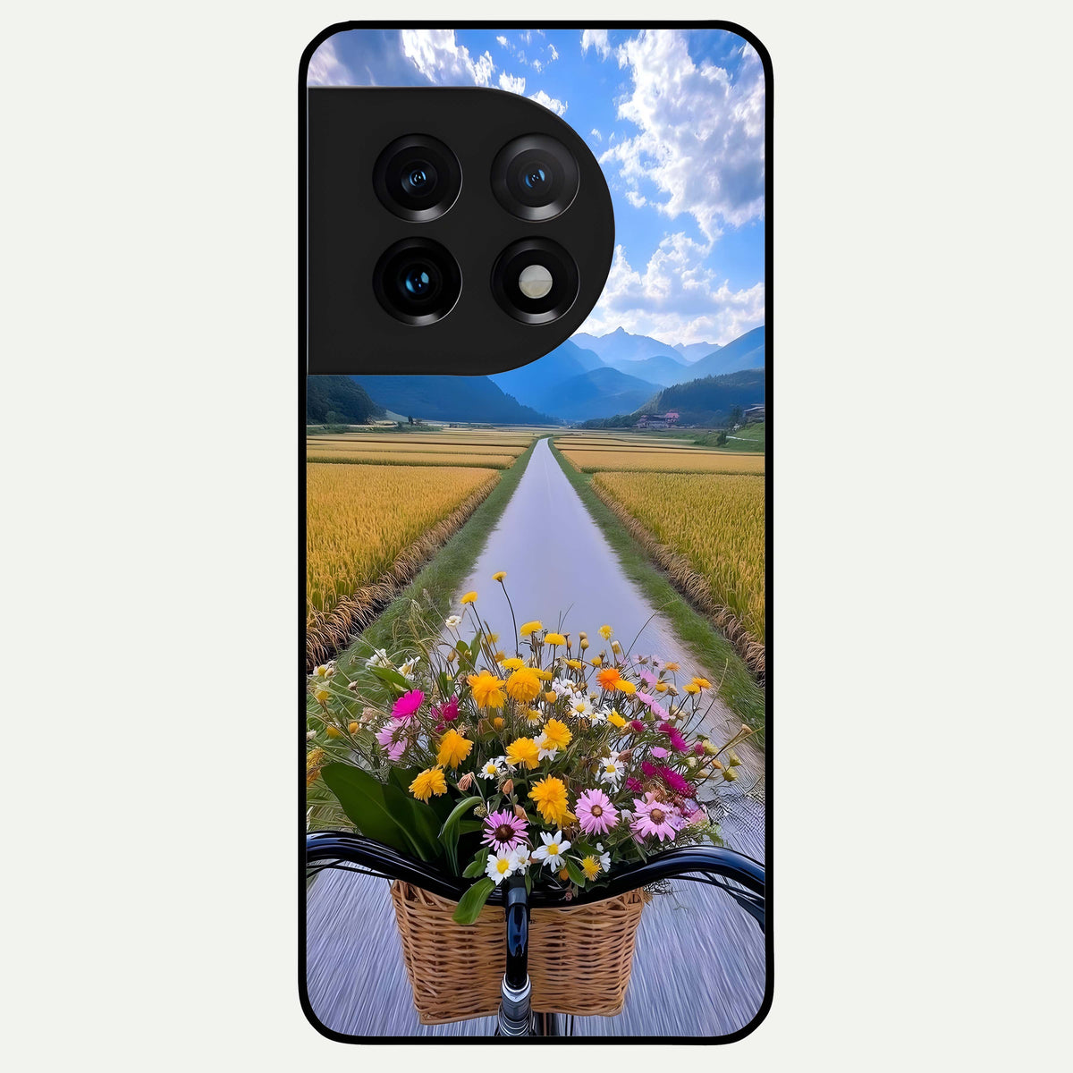  Golden Field Journey Glass Case For OnePlus 11 back cover – full design glossy printed glass finish