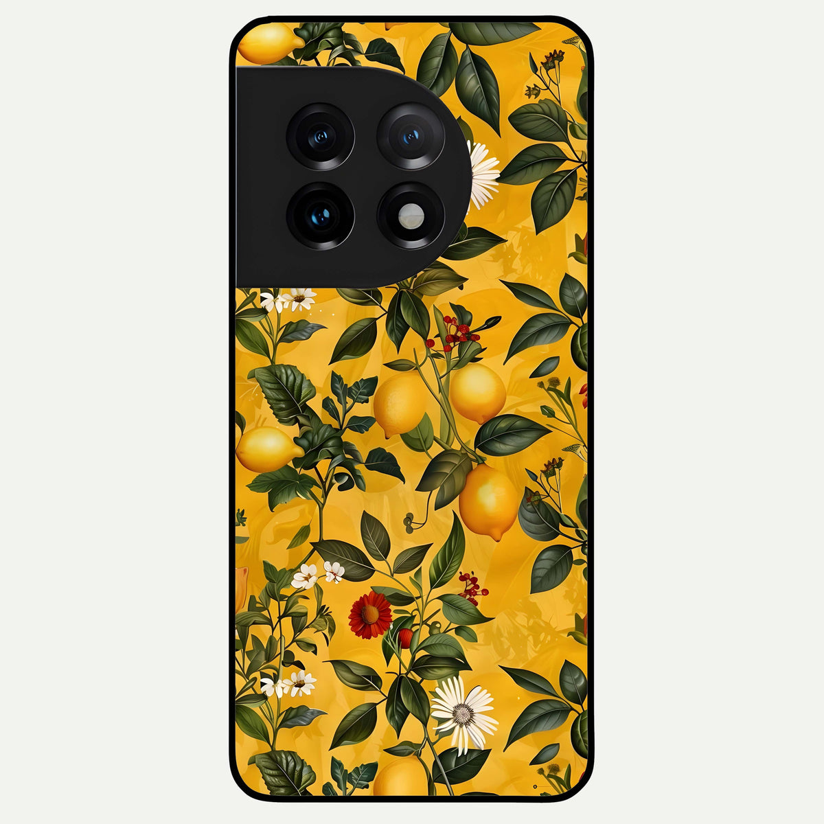  Golden Lemon Field Glass Case For OnePlus 11 back cover – full design glossy printed glass finish