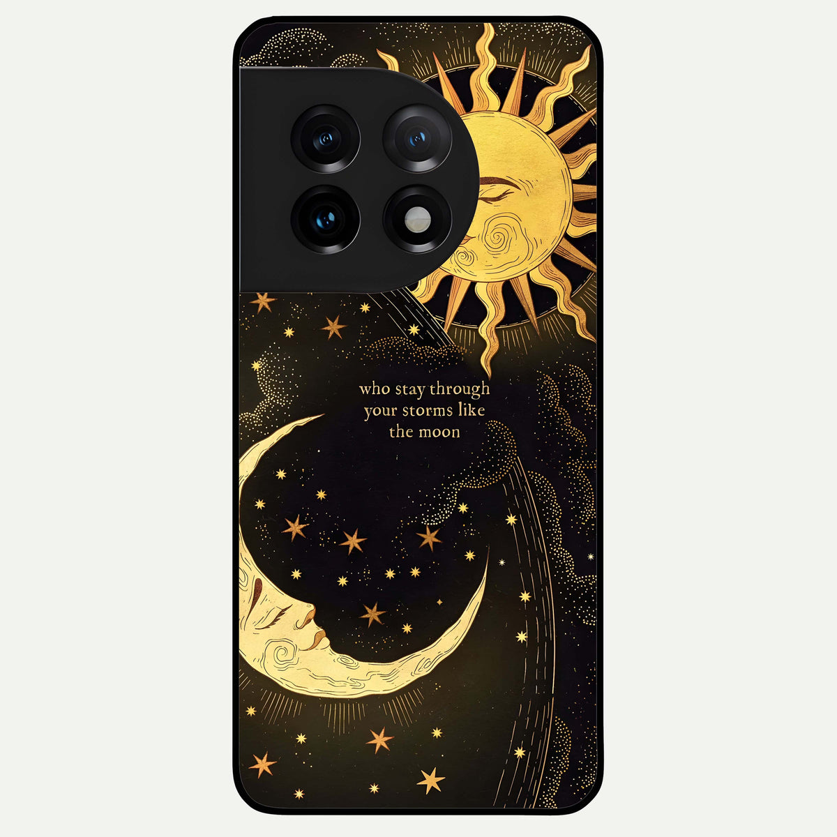  Golden Lunar Love Glass Case For OnePlus 11 back cover – full design glossy printed glass finish