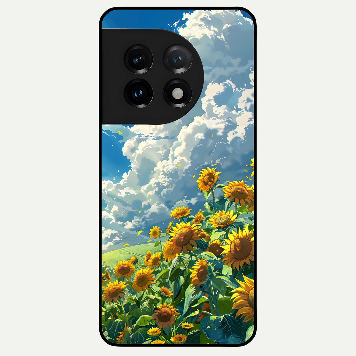  Golden Sun Glory Glass Case For OnePlus 11 back cover – full design glossy printed glass finish