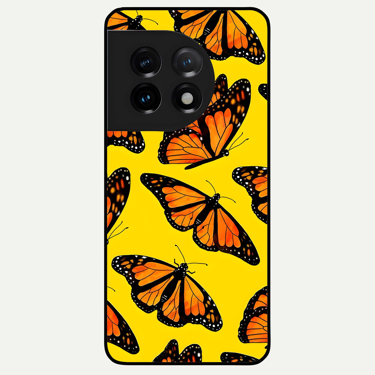  Golden Wing Flight Glass Case For OnePlus 11 back cover – full design glossy printed glass finish