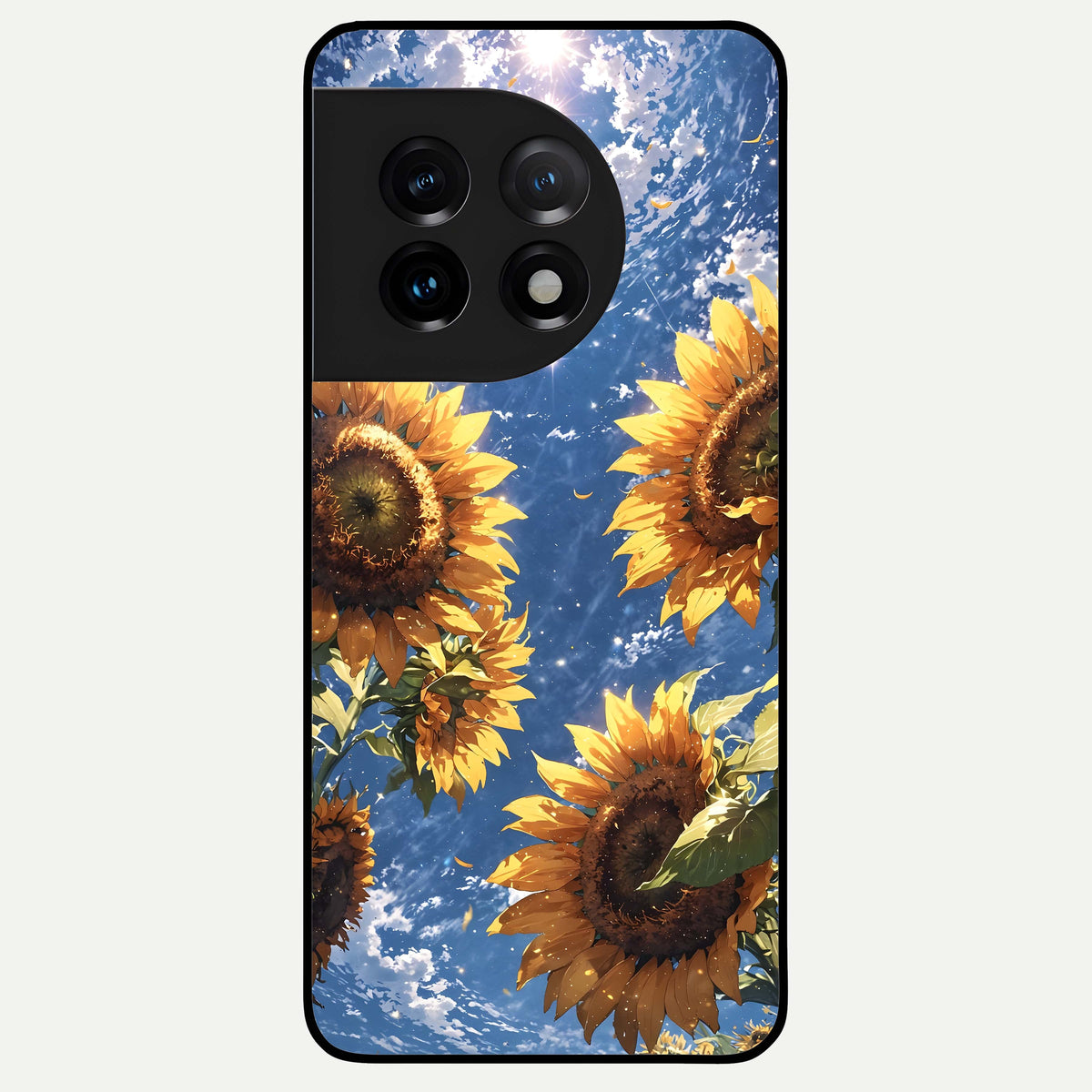  Heavenly Sunflower Rise Glass Case For OnePlus 11 back cover – full design glossy printed glass finish
