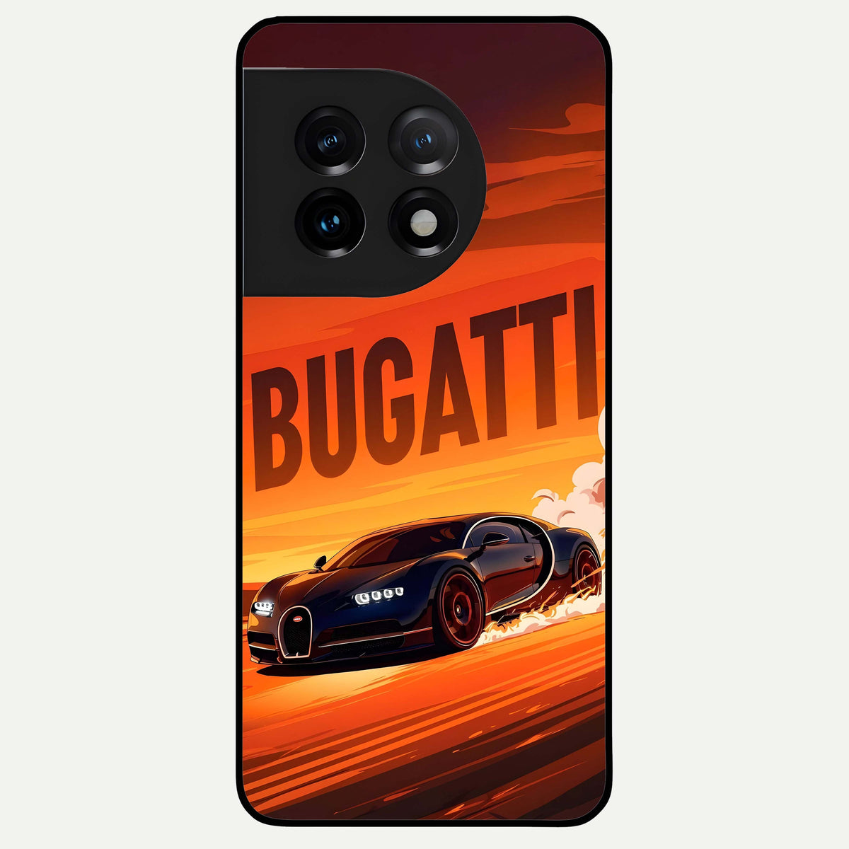  Inferno Bugatti Storm Glass Case For OnePlus 11 back cover – full design glossy printed glass finish