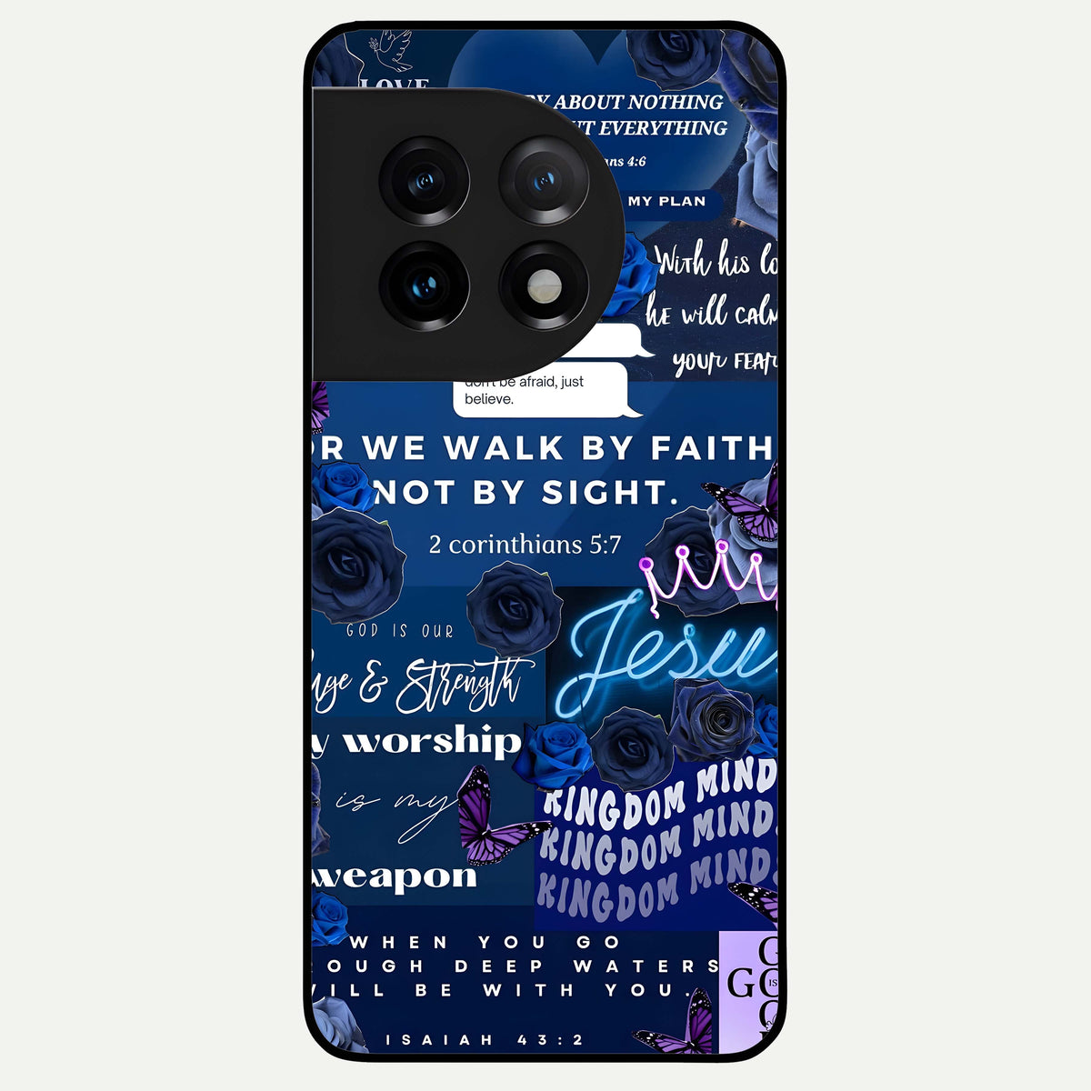  Kingdom Faith Glow Glass Case For OnePlus 11 back cover – full design glossy printed glass finish