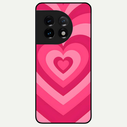  Layered Love Hearts Glass Case For OnePlus 11 back cover – full design glossy printed glass finish