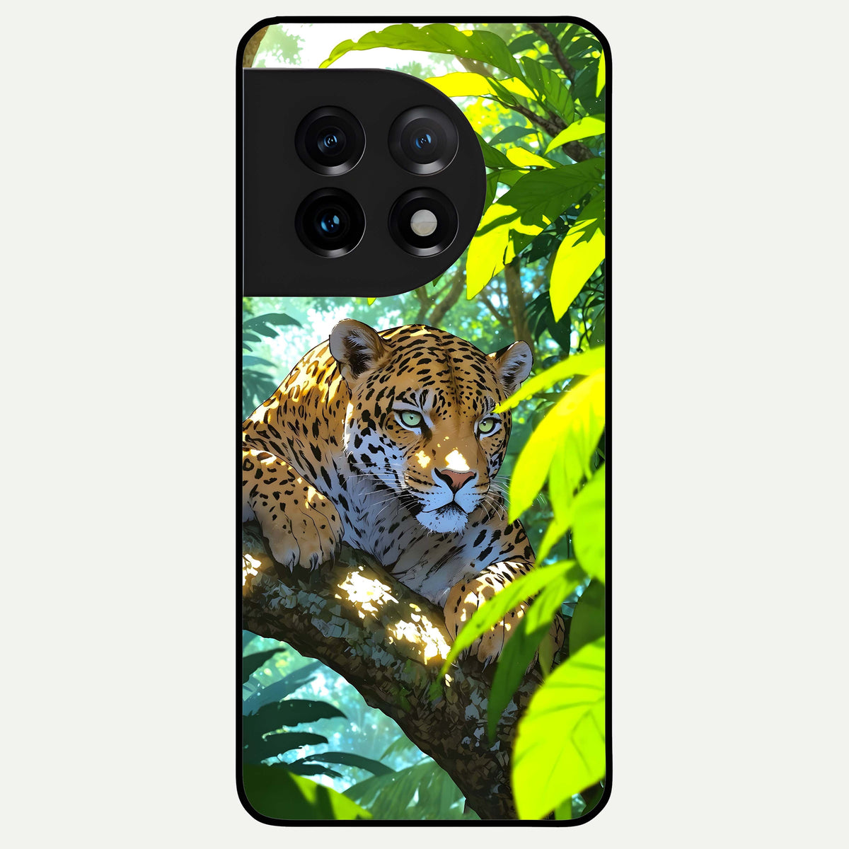  Leopard in Jungle Glass Case For OnePlus 11 back cover – full design glossy printed glass finish