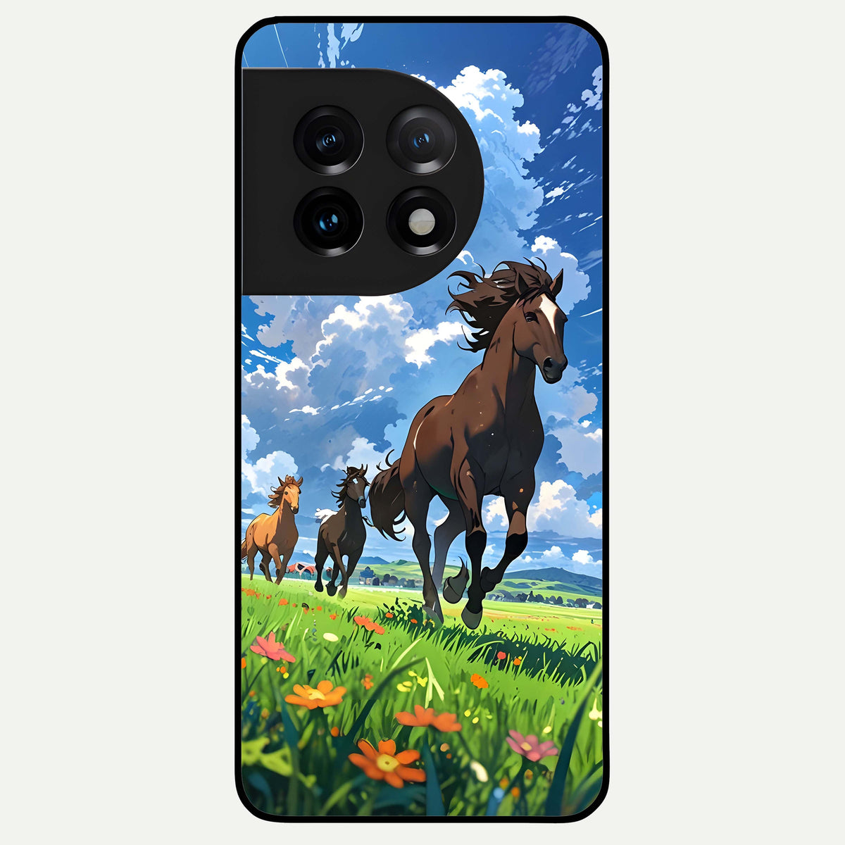  Majestic Horses Galloping Glass Case For OnePlus 11 back cover – full design glossy printed glass finish