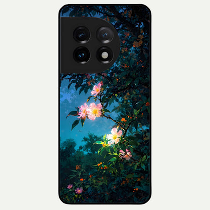  Midnight Bloom Glow Glass Case For OnePlus 11 back cover – full design glossy printed glass finish
