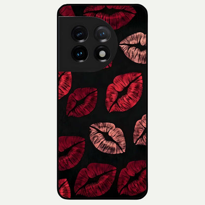  Midnight Kiss Love Glass Case For OnePlus 11 back cover – full design glossy printed glass finish