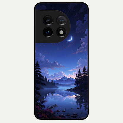  Midnight Lake Peace Glass Case For OnePlus 11 back cover – full design glossy printed glass finish
