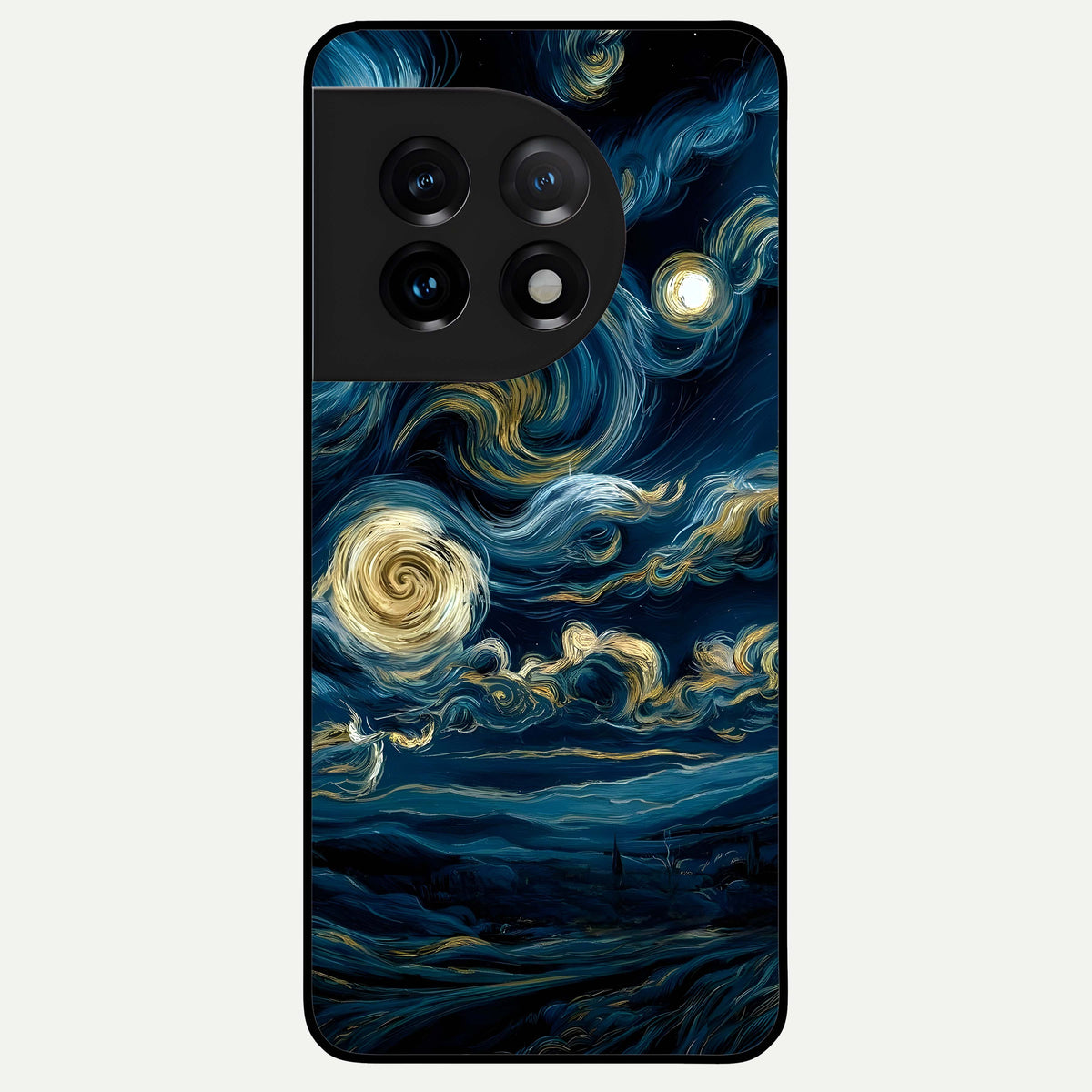  Midnight Sky Whirl Glass Case For OnePlus 11 back cover – full design glossy printed glass finish
