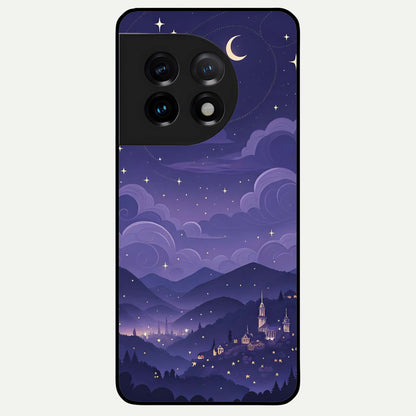  Minimal Night View Glass Case For OnePlus 11 back cover – full design glossy printed glass finish