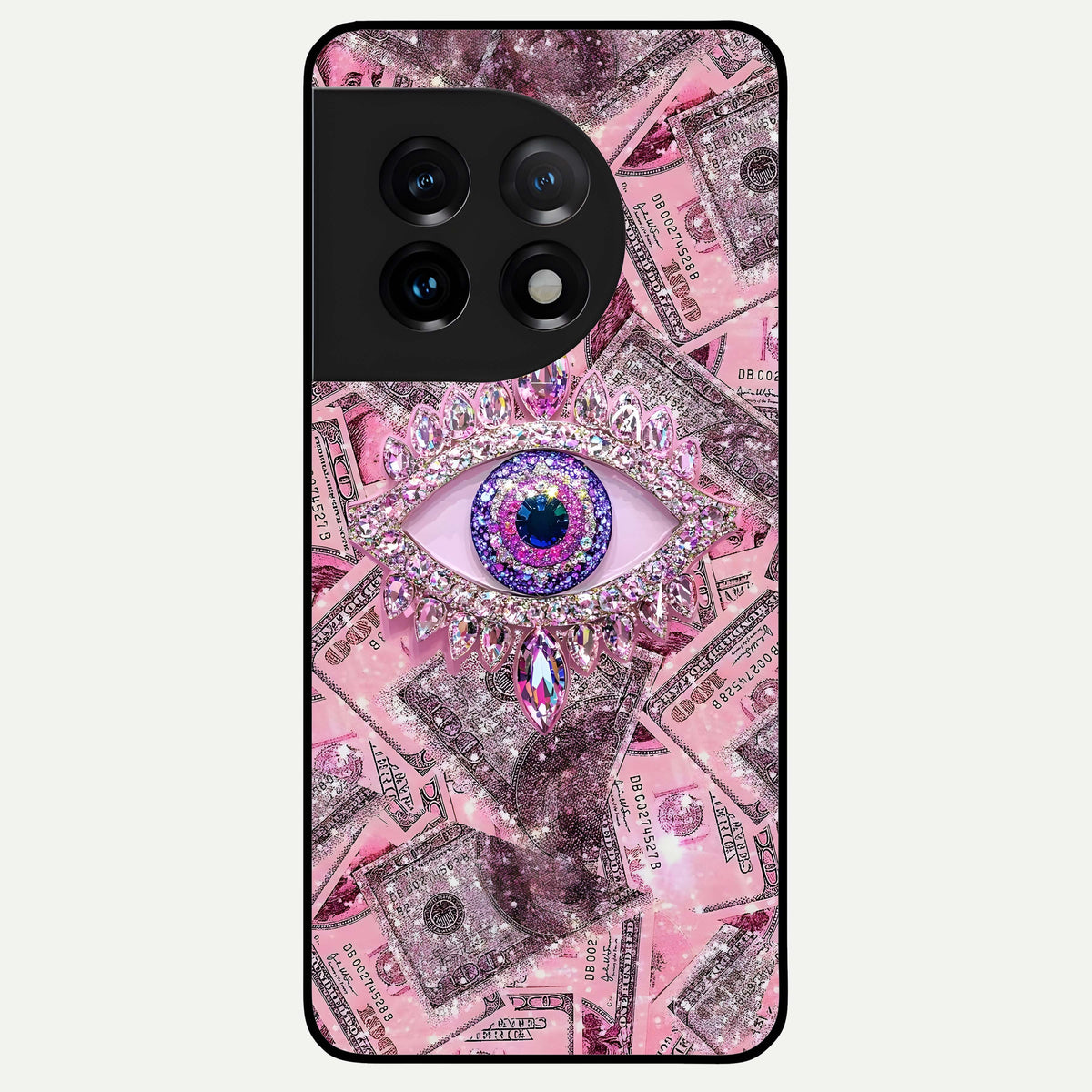  Money Eye Luxe Glass Case For OnePlus 11 back cover – full design glossy printed glass finish