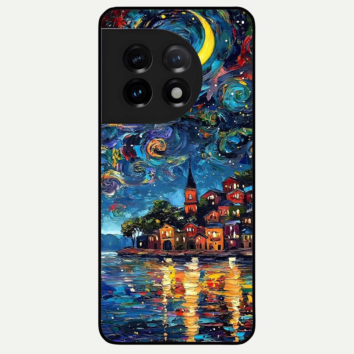  Moonlight Harbor Glow Glass Case For OnePlus 11 back cover – full design glossy printed glass finish