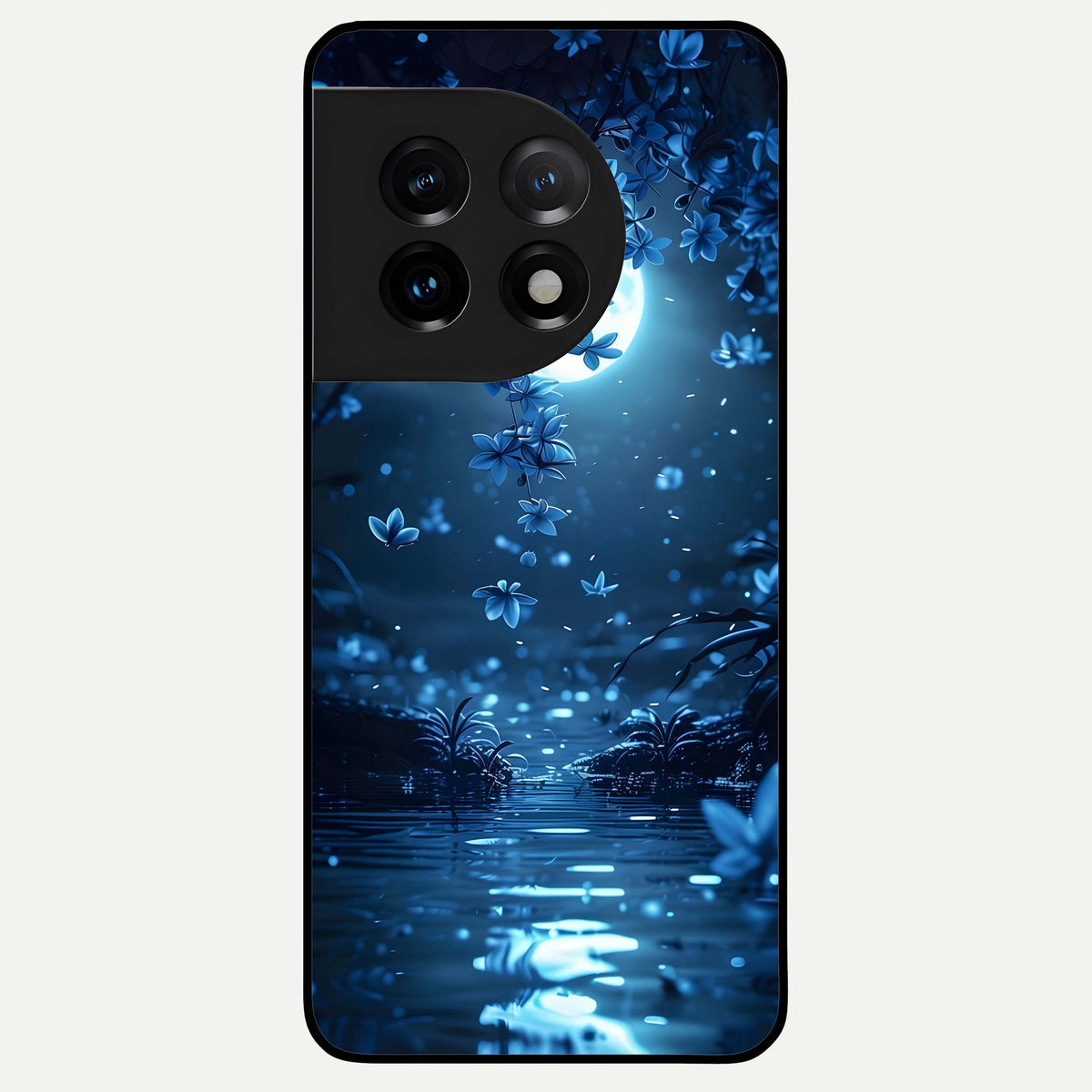  Moonlight Petal Dream Glass Case For OnePlus 11 back cover – full design glossy printed glass finish