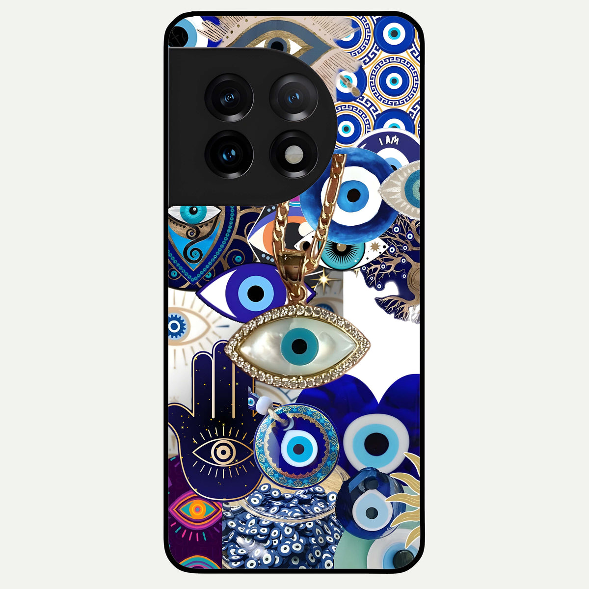  Mystic Charm Eye Glass Case For OnePlus 11 back cover – full design glossy printed glass finish