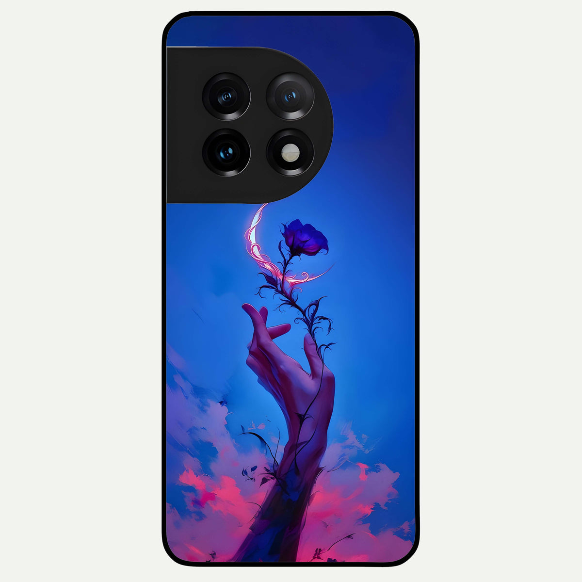  Mystic Hand Glass Case For OnePlus 11 back cover – full design glossy printed glass finish