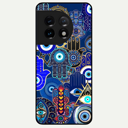  Mystic Palm Guard Glass Case For OnePlus 11 back cover – full design glossy printed glass finish
