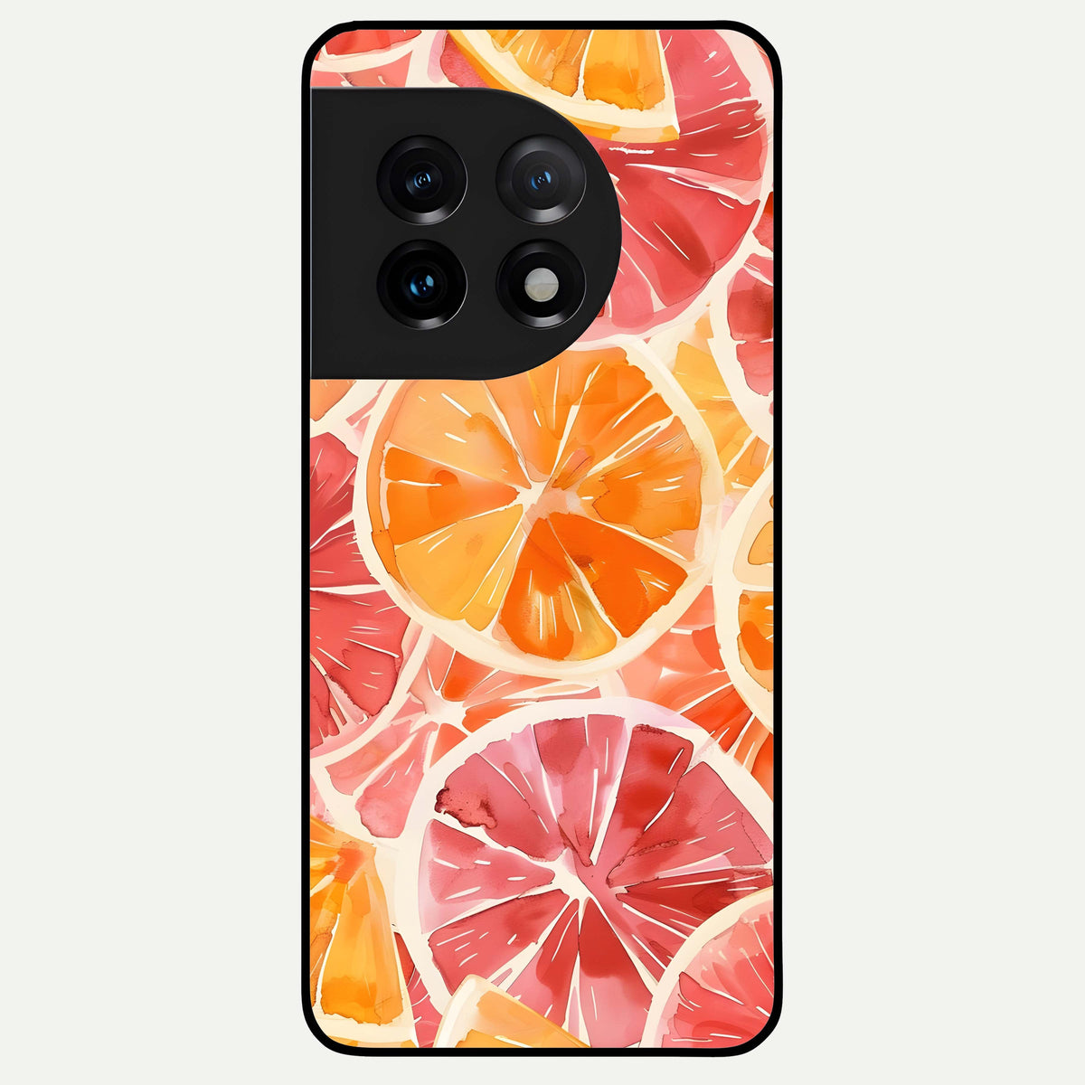  Orange Fruits Pattern Glass Case For OnePlus 11 back cover – full design glossy printed glass finish
