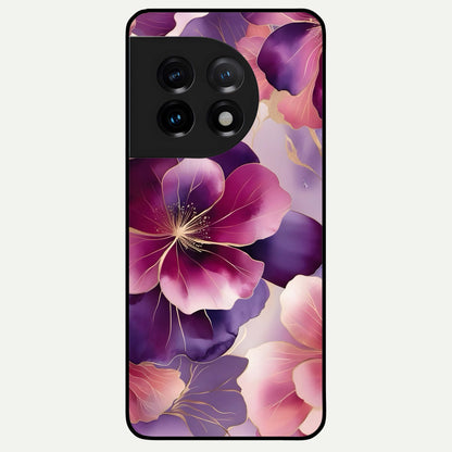  Pink Bouquet Florals Glass Case For OnePlus 11 back cover – full design glossy printed glass finish