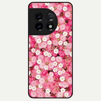  Pink Daisy Bliss Glass Case For OnePlus 11 back cover – full design glossy printed glass finish