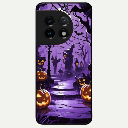  Pumpkin Patch Halloween Glass Case For OnePlus 11 back cover – full design glossy printed glass finish