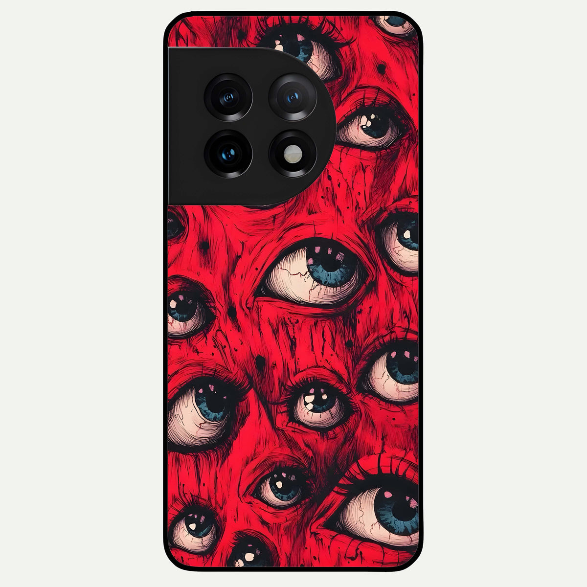  Red Eyes Pattern Glass Case For OnePlus 11 back cover – full design glossy printed glass finish