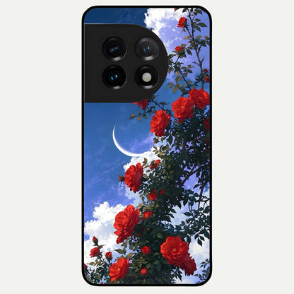  Rose Drift Flowers Glass Case For OnePlus 11 back cover – full design glossy printed glass finish