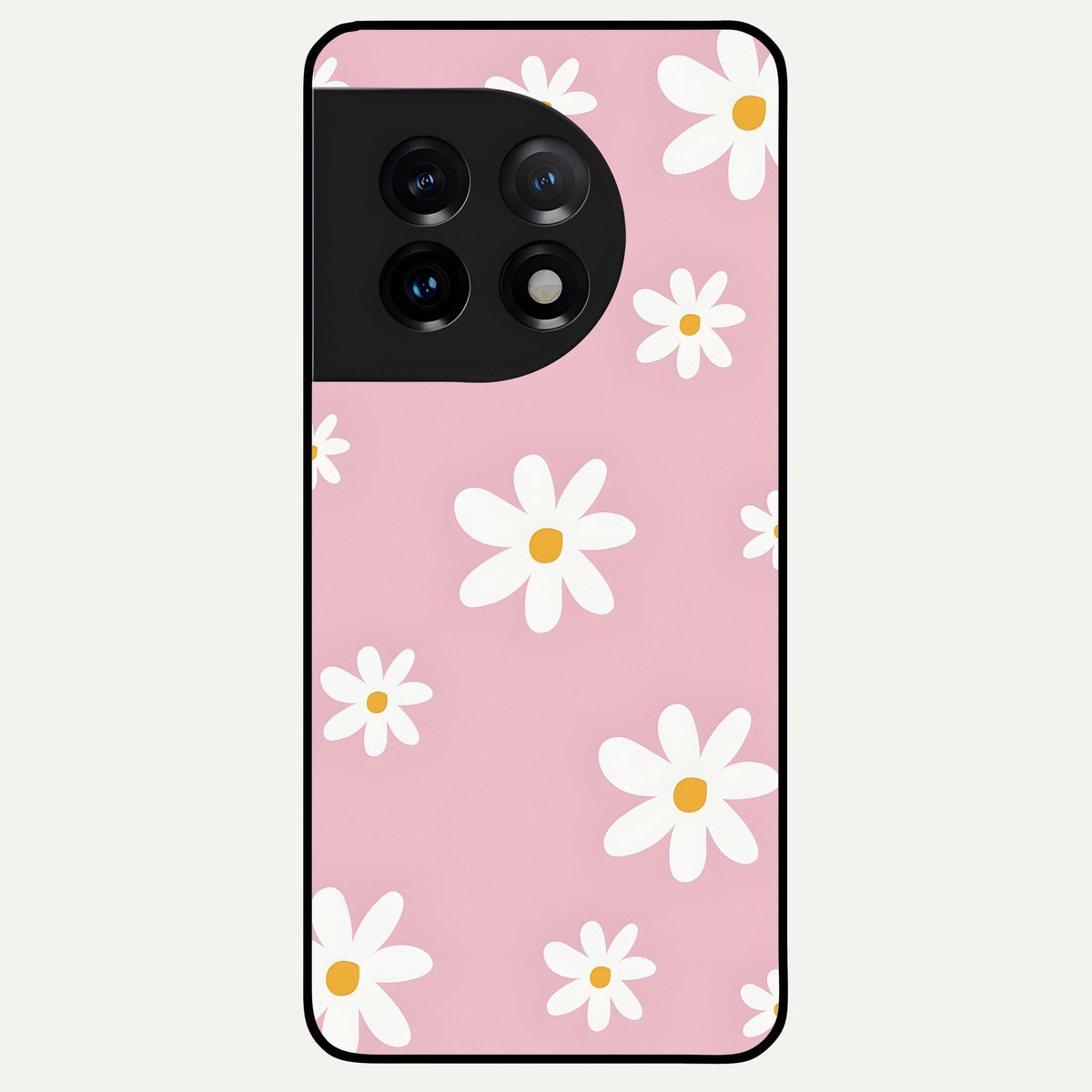  Soft Daisy Bliss Glass Case For OnePlus 11 back cover – full design glossy printed glass finish