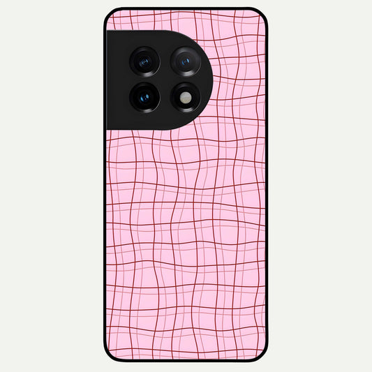 Soft Grid Bliss Glass Case For OnePlus 11 back cover – full design glossy printed glass finish