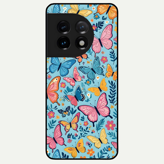  Spring Wing Garden Glass Case For OnePlus 11 back cover – full design glossy printed glass finish