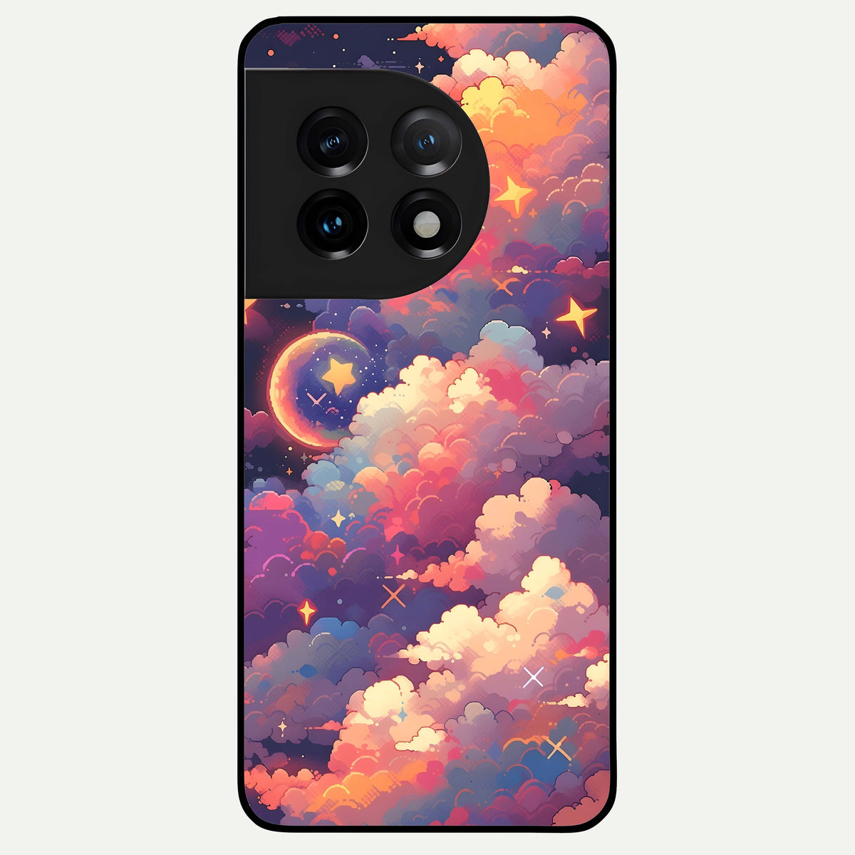  Starlit Dream Clouds Glass Case For OnePlus 11 back cover – full design glossy printed glass finish