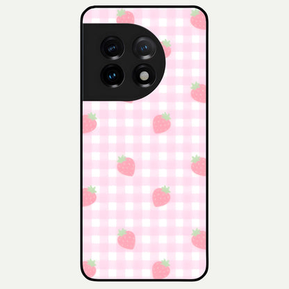  Strawberry Picnic Love Glass Case For OnePlus 11 back cover – full design glossy printed glass finish