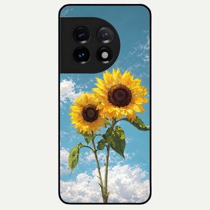  Sunlit Daisy Glow Glass Case For OnePlus 11 back cover – full design glossy printed glass finish