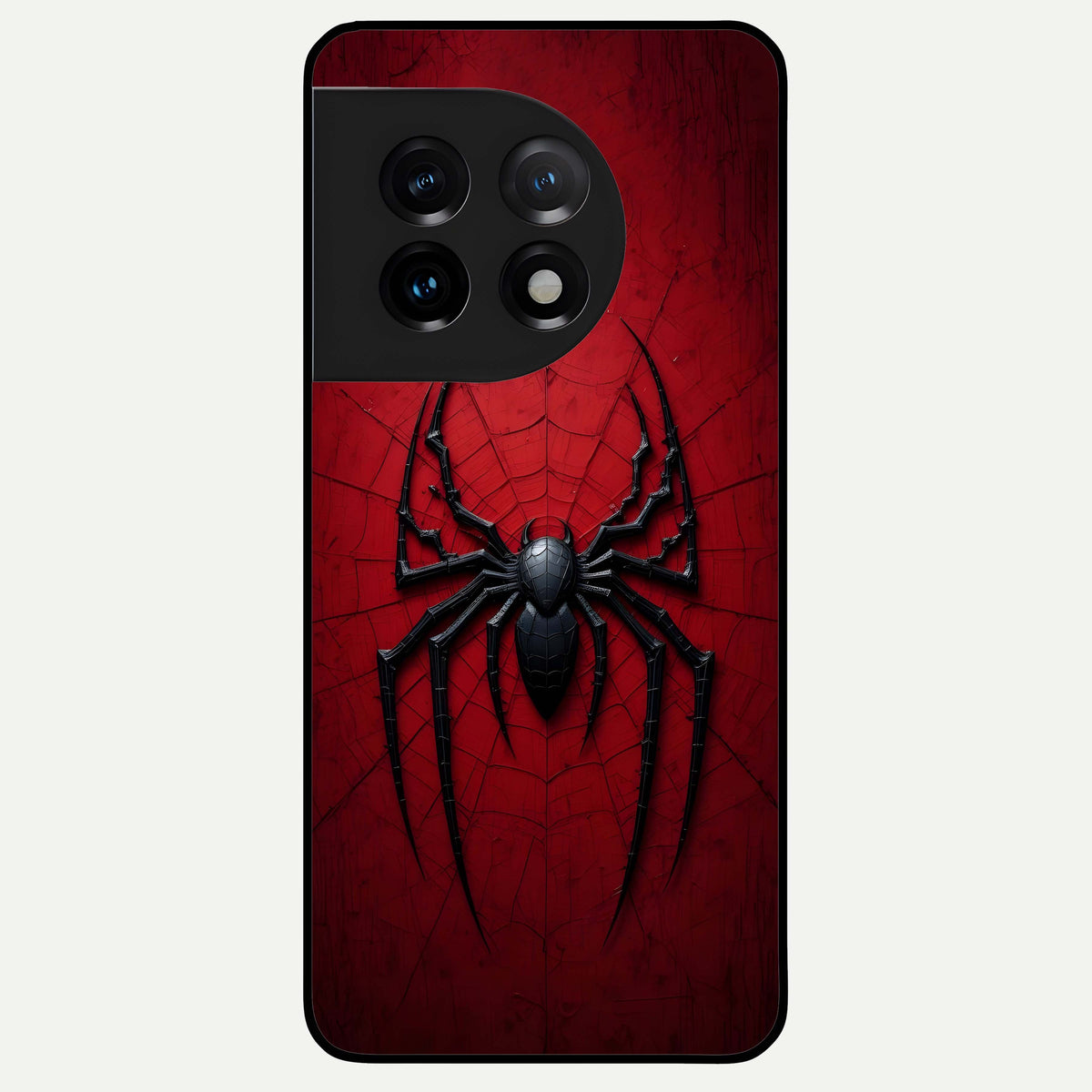  Superhero Web Emblem Glass Case For OnePlus 11 back cover – full design glossy printed glass finish