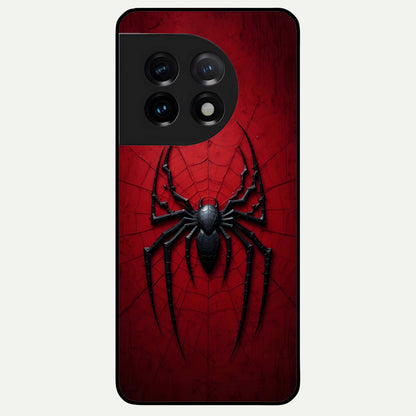  Superhero Web Emblem Glass Case For OnePlus 11 back cover – full design glossy printed glass finish