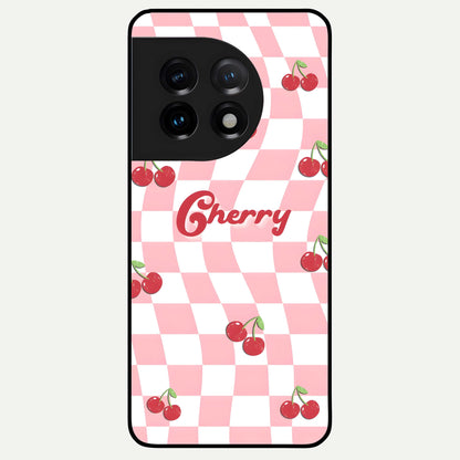  Sweet Cherry Vibes Glass Case For OnePlus 11 back cover – full design glossy printed glass finish