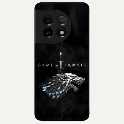  Throne Wolf Legacy Glass Case For OnePlus 11 back cover – full design glossy printed glass finish