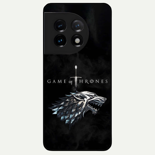  Throne Wolf Legacy Glass Case For OnePlus 11 back cover – full design glossy printed glass finish