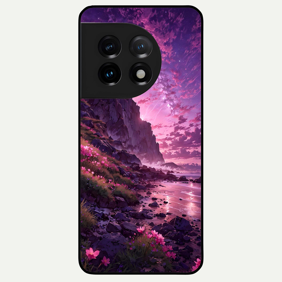  Twilight Blossom Coast Glass Case For OnePlus 11 back cover – full design glossy printed glass finish