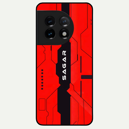  Voltage Rise CYBERPUNK Custom Name Glass Case For OnePlus 11 back cover – personalized glossy printed glass finish